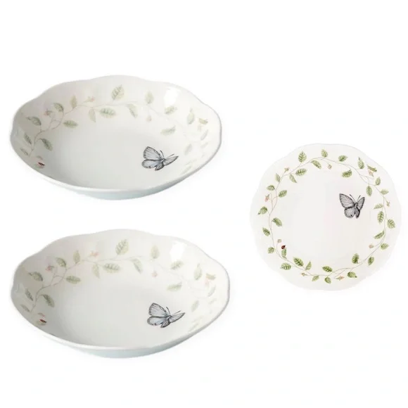 Lenox Butterfly Meadow Porcelain Pasta Bowls - set of 4 - pasta bowl - Picture 3 of 6